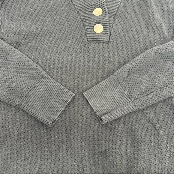 Tommy John Size Medium Black Loungewear Henley Sweater - Picture 6 of 13